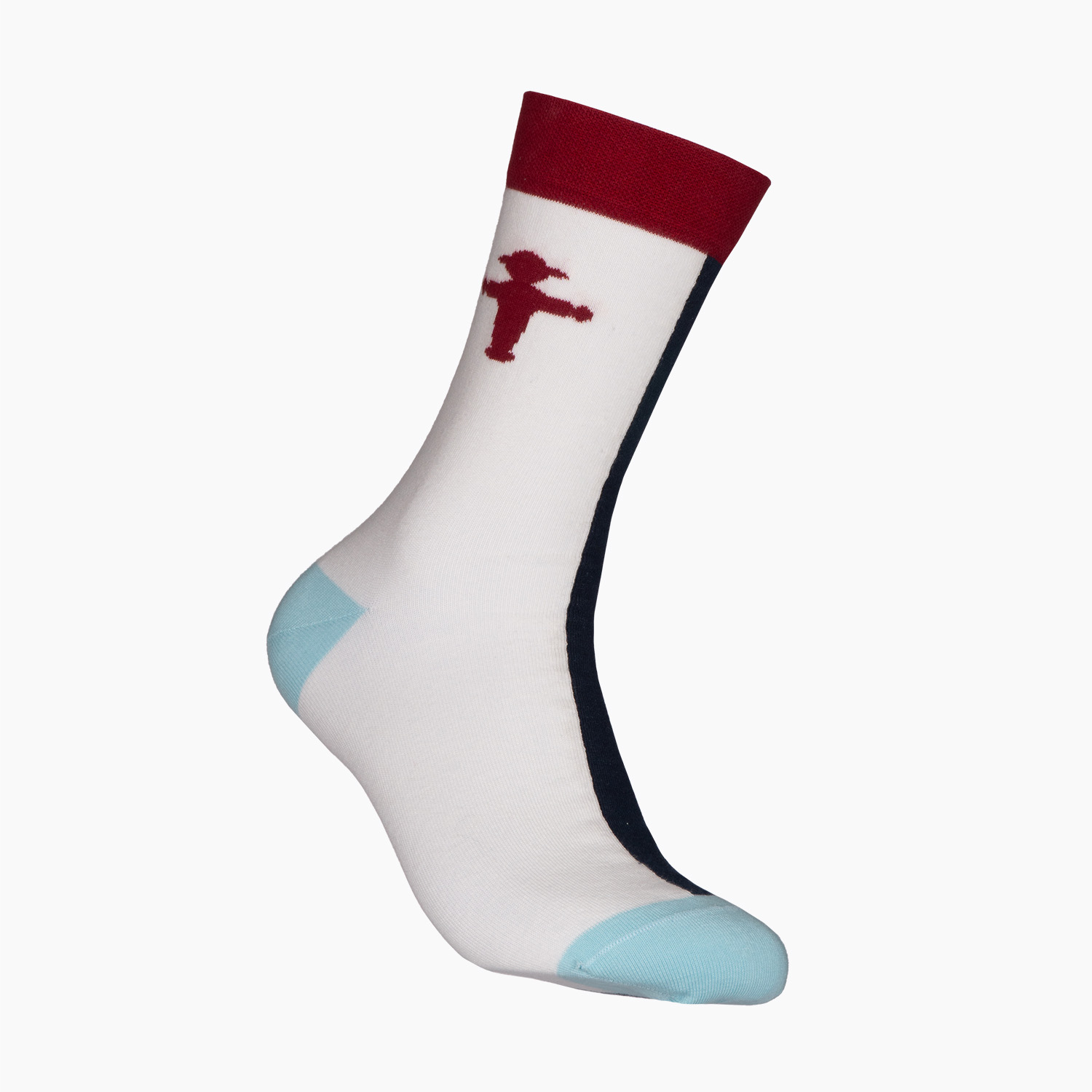 DAUERLÄUFER blau-creme-bordeauxe 35-38/ Socken