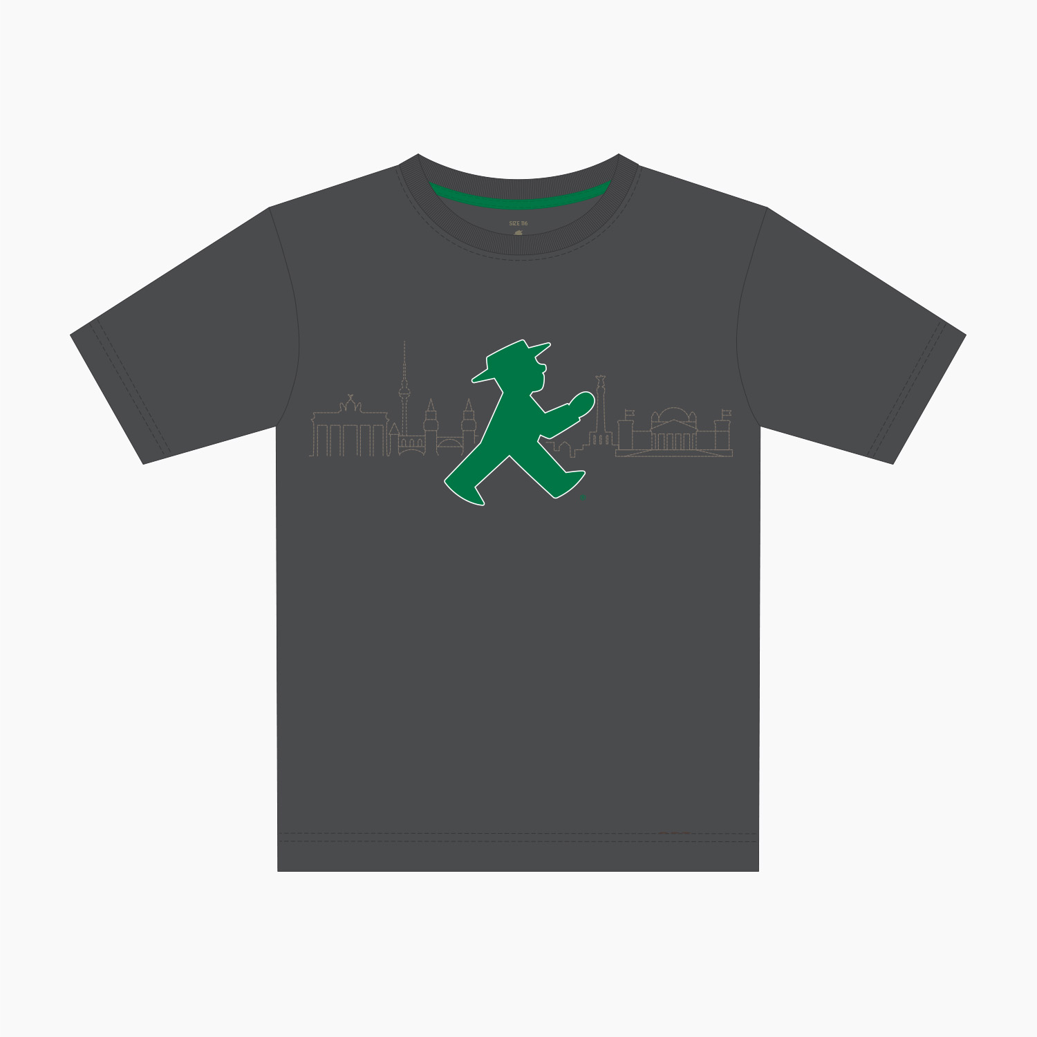 STADTLÄUFERCHEN dunkelgrau 116/ Kinder T-Shirt