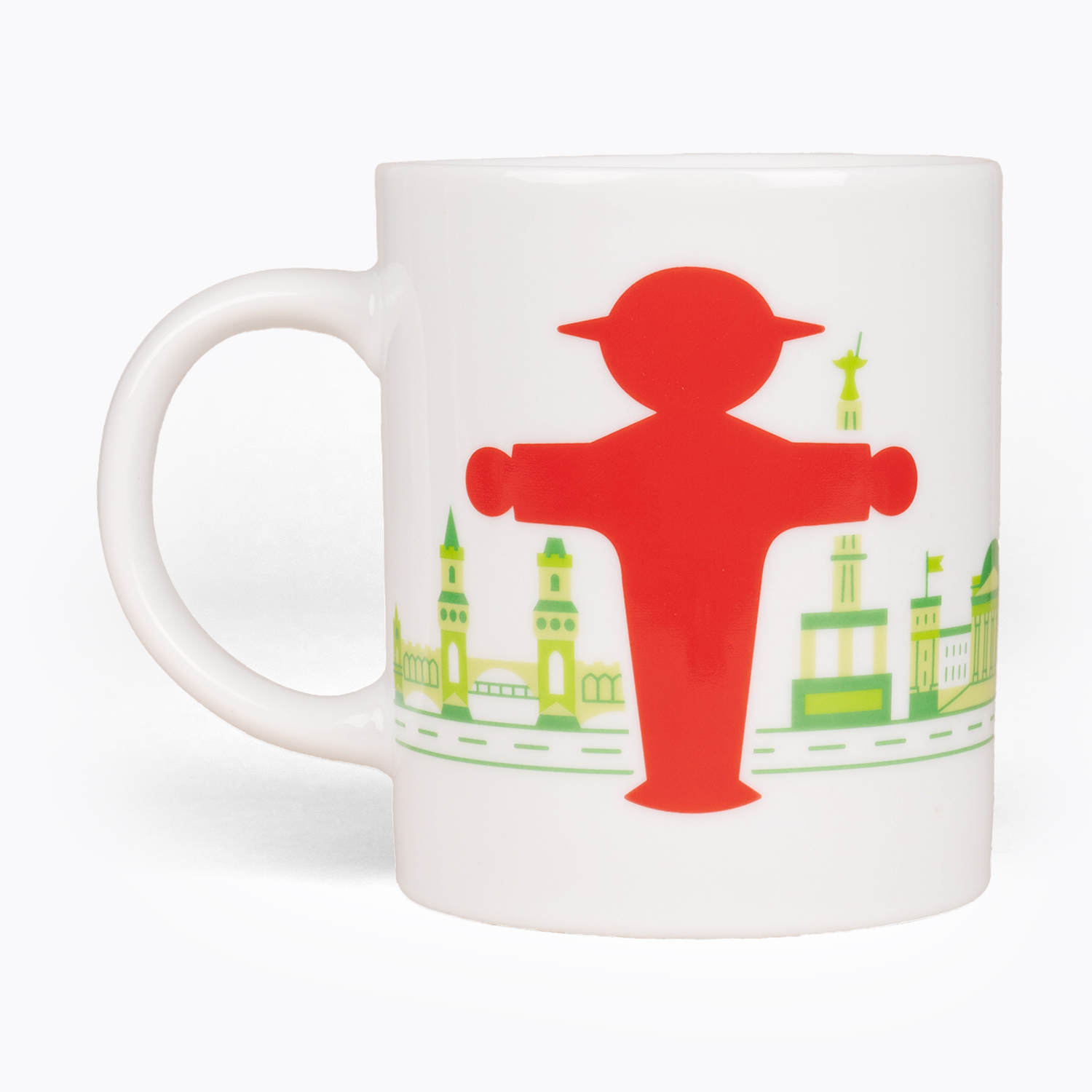 FRÜHAUFSTEHER white Berlin Silhouette Geher Steher/ Mug