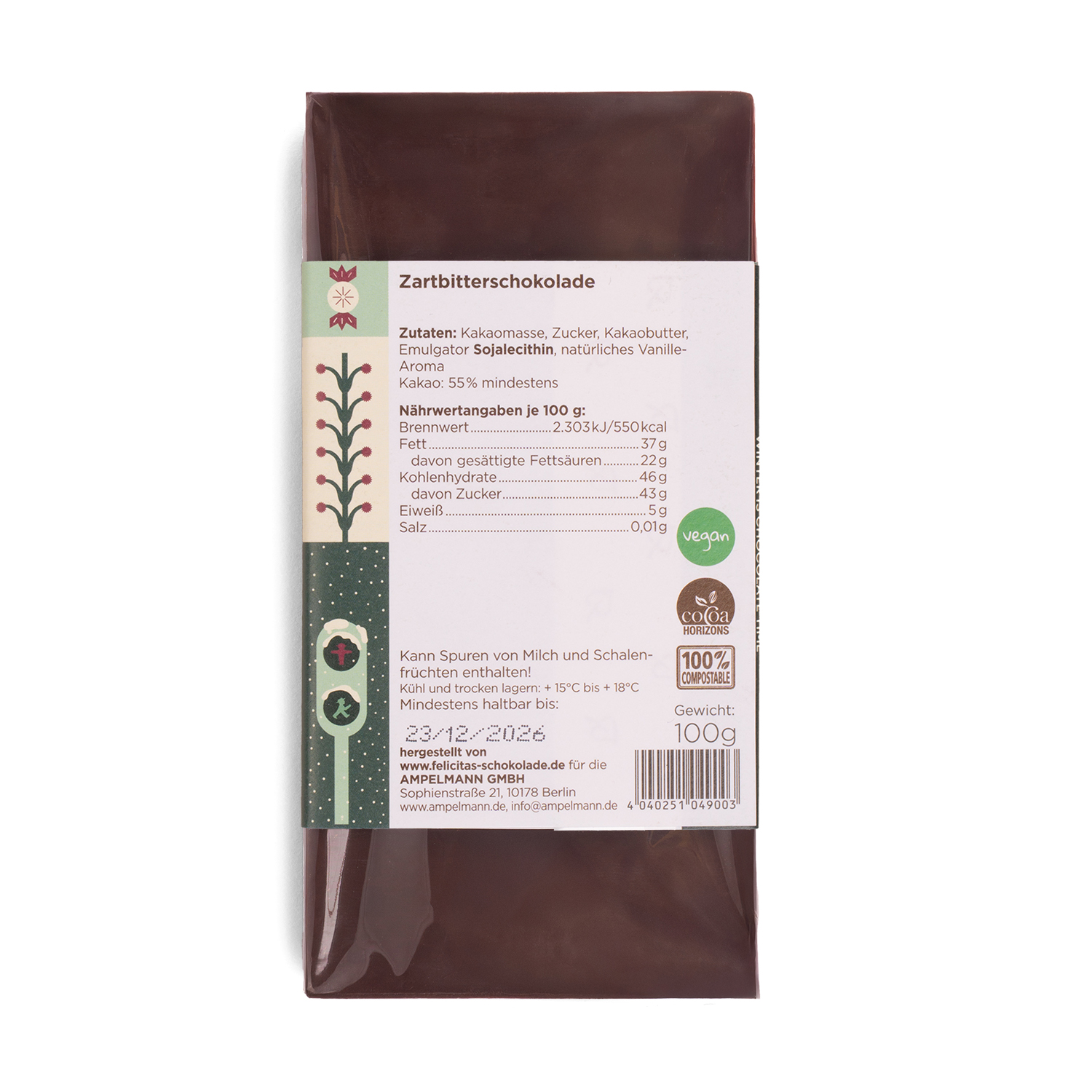 SCHOKOLATIER Weihnachtsedition/ Zartbitter Schokolade