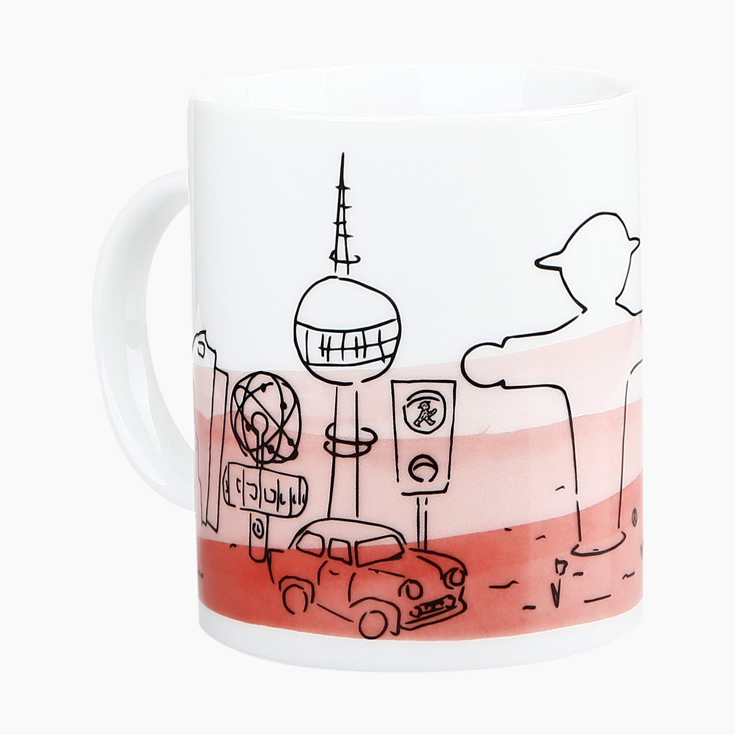 FRÜHAUFSTEHER silhouette red/ Mug FRÜHAUFSTEHER silhouette red/ Mug