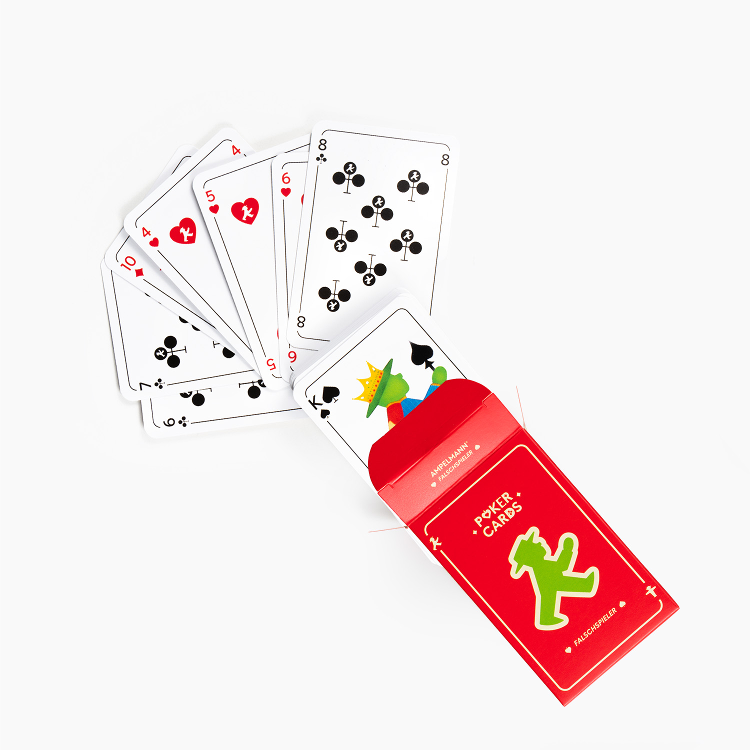FALSCHSPIELER • Poker/Rummy playing cards • red • 52 cards + 3 jokers