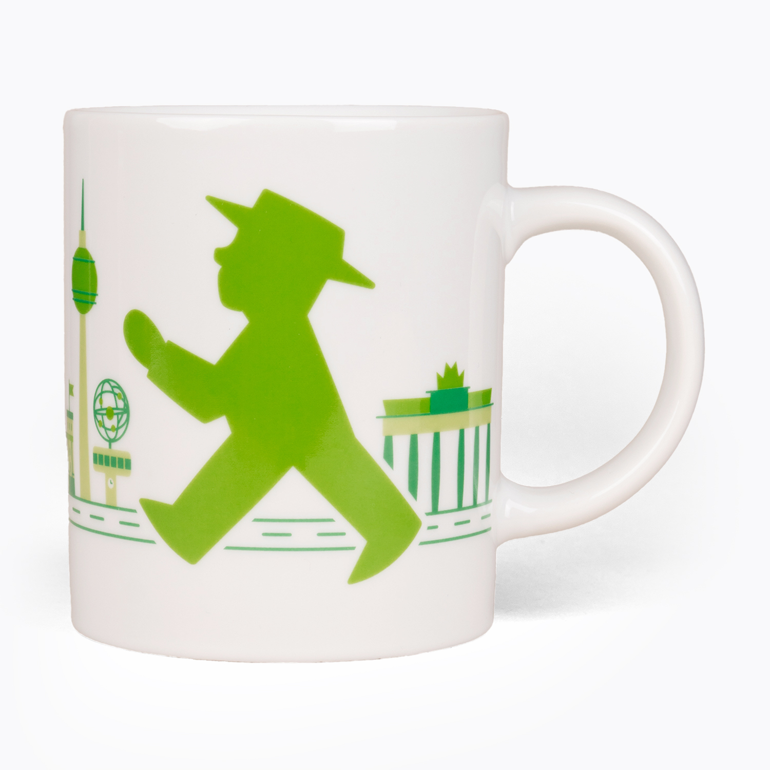 FRÜHAUFSTEHER white Berlin Silhouette Geher Steher/ Mug