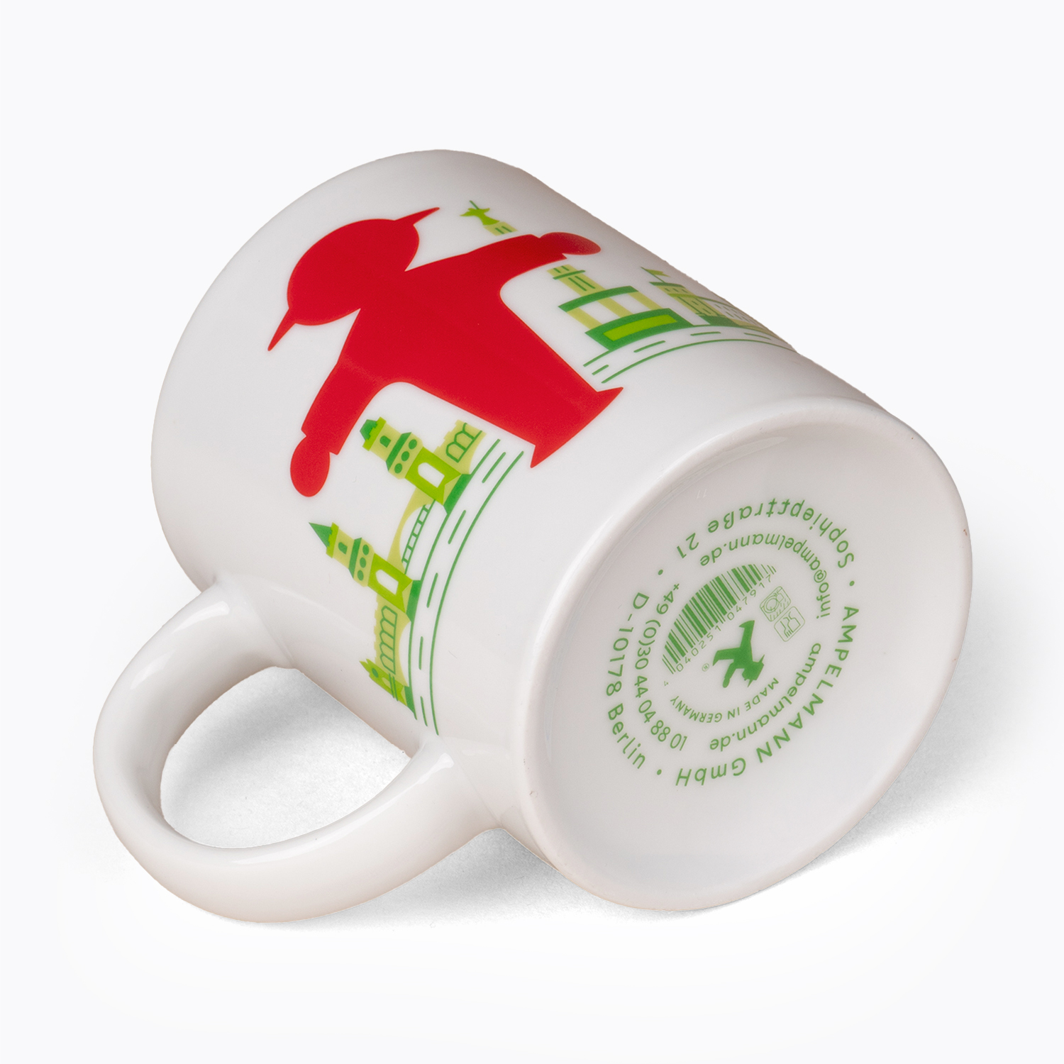 FRÜHAUFSTEHER white Berlin Silhouette Geher Steher/ Mug