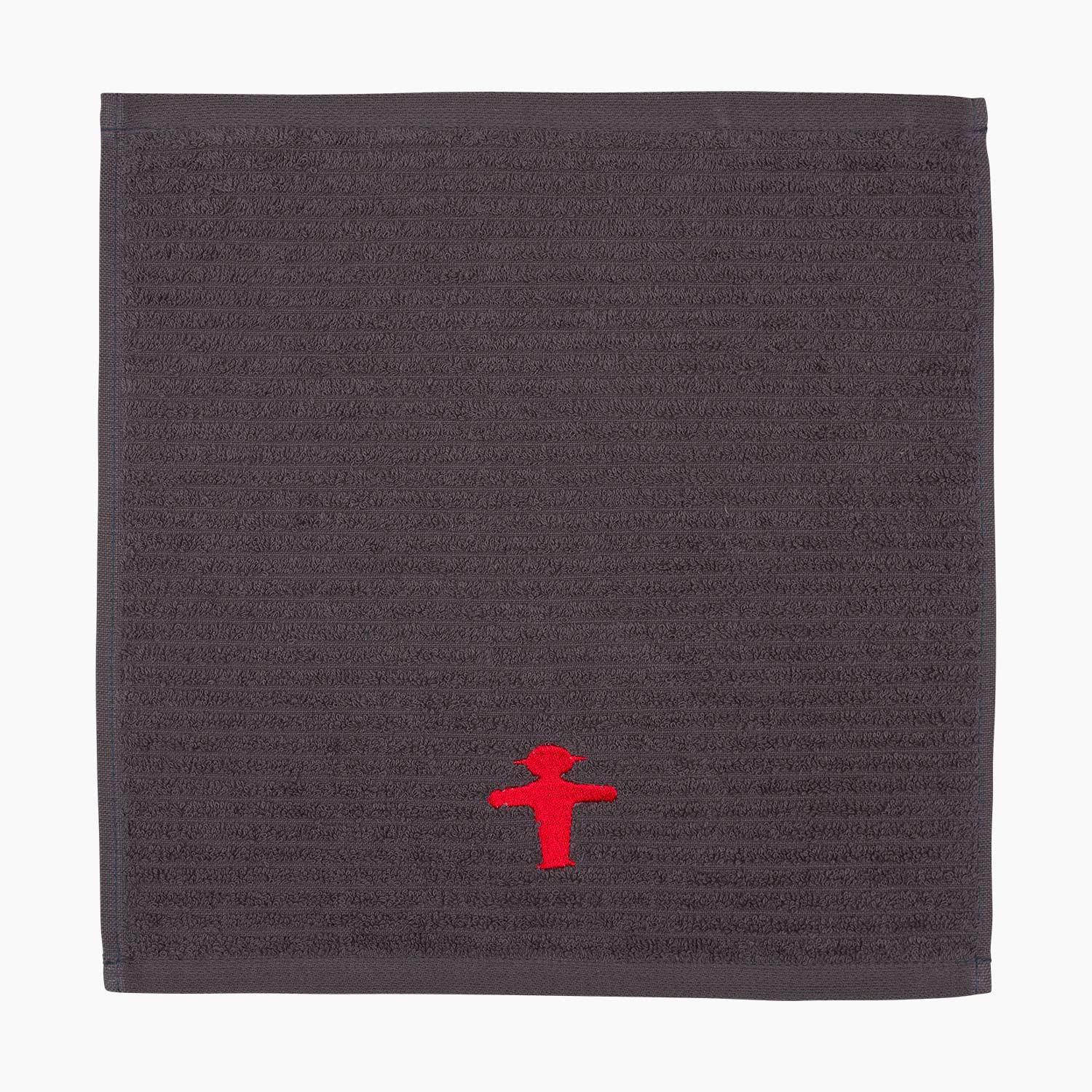 WASCHBÄR grey/red/ Face Towel