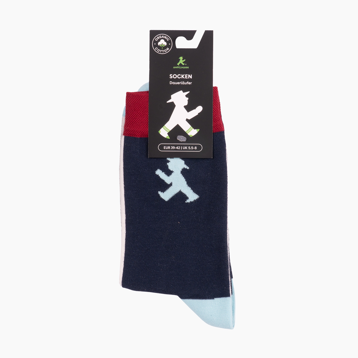 DAUERLÄUFER blau-creme-bordeauxe 35-38/ Socken