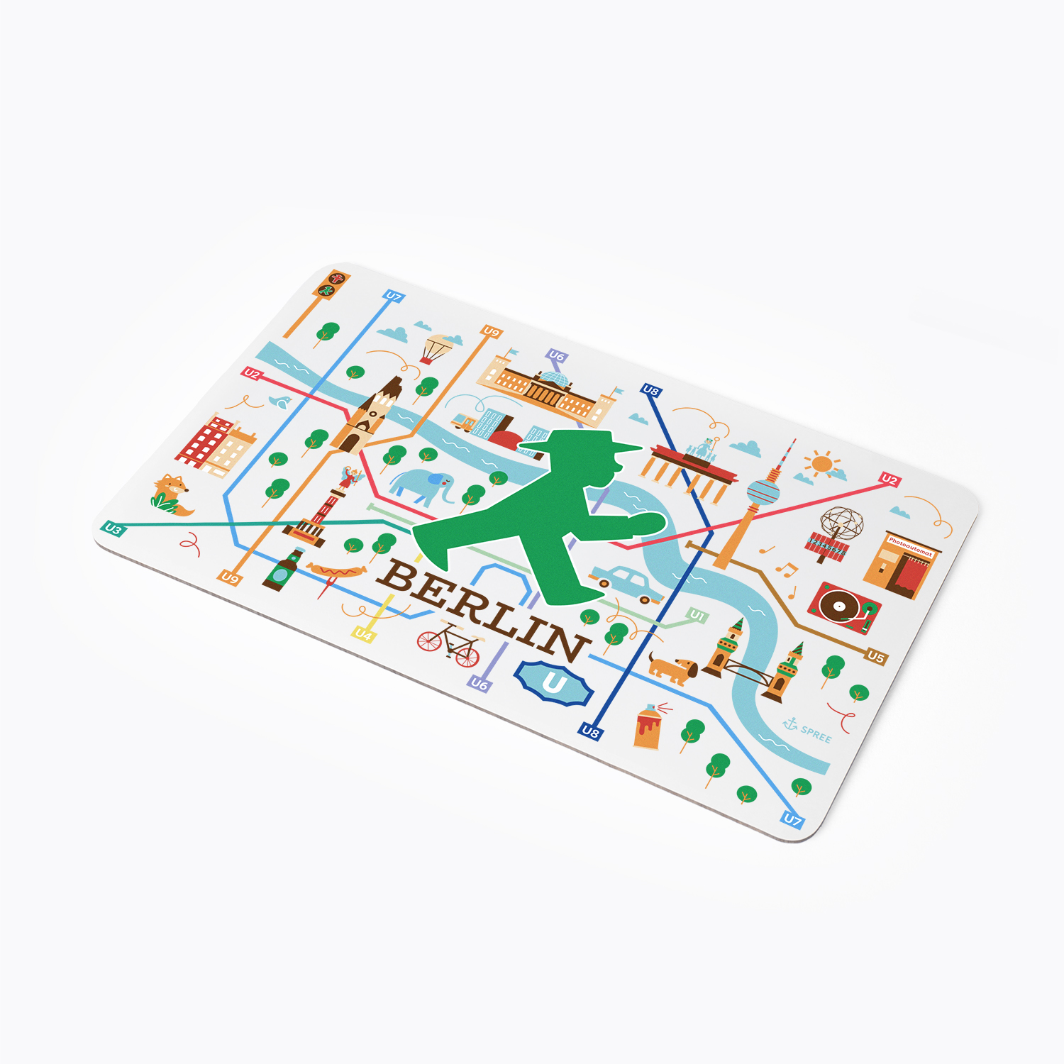 NIMMERSATT U-Bahn Plan/ Frühstücksbrett